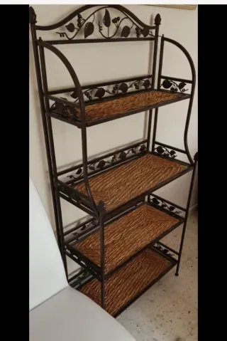 Estantería forja  y yute de 4 baldas