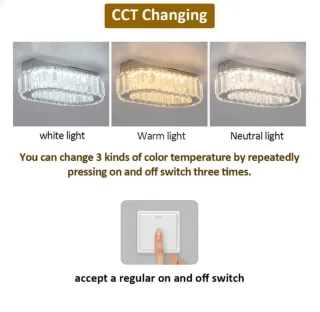 Lámpara Techo Ovalada Cristal LED