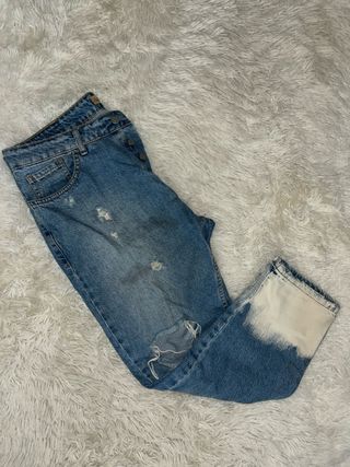 Jeans Vintage Street Uomo Taglia 46 Blu Strappati