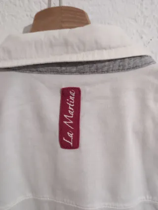 La Martina Camisa Rayas Gris y Blanca