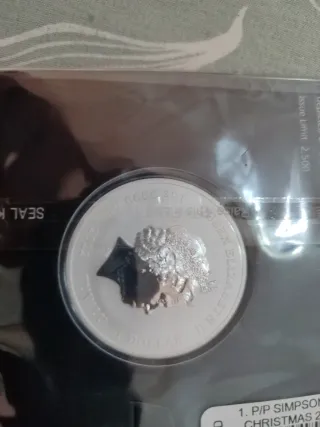 Tarjeta 1oz Plata Simpsons Saludos Navideños