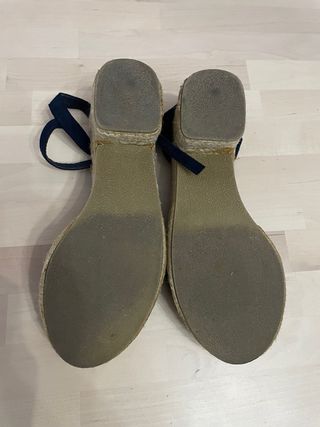 Sandalias cuña esparto InSide azul talla 39