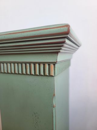 Columna Pedestal Madera de Abedul, Verde Vintage