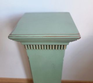 Columna Pedestal Madera de Abedul, Verde Vintage