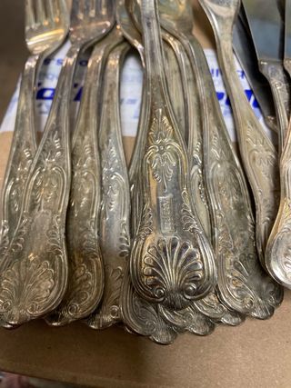 Lotto Set Posate placate Argento 800