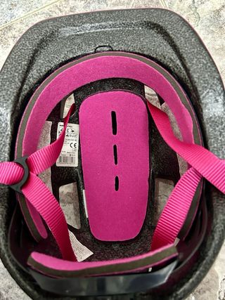 Patines 3 ruedas niña Oxelo rosa/morado con casco