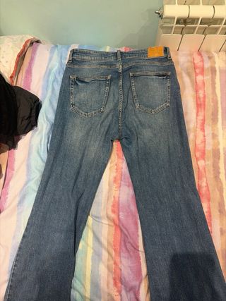 Pantalones campana vaqueros azules