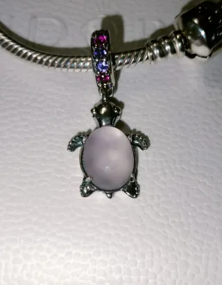 Charm Tartaruga Pietre Viola Argento