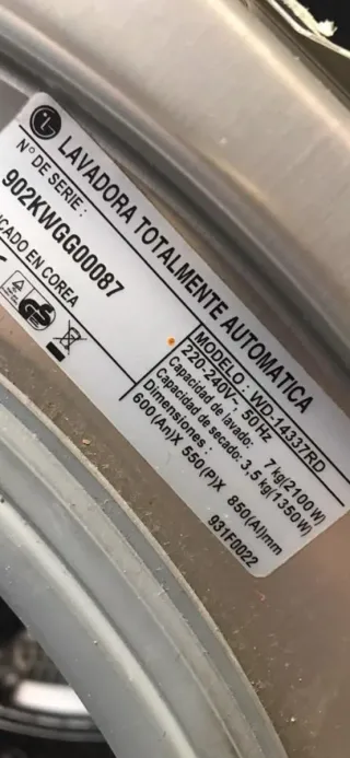 Puerta Lavadora-Secadora LG WD-14337RD