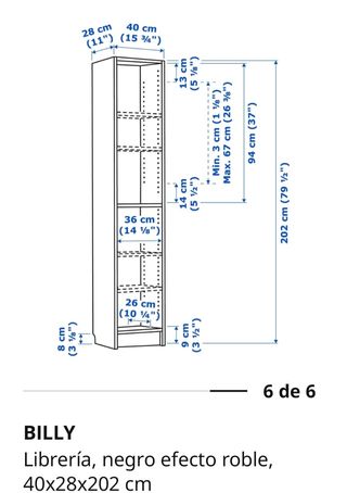 Librería Billy Cristal Ikea 40x28x202