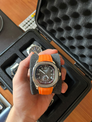 Reloj Nibosi Naranja y Plateado