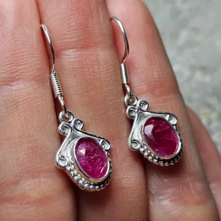 Pendientes Plata 925 con Rubí