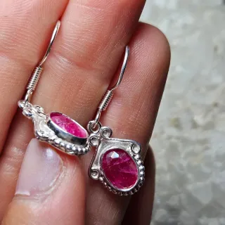 Pendientes Plata 925 con Rubí