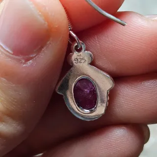 Pendientes Plata 925 con Rubí