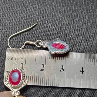 Pendientes Plata 925 con Rubí