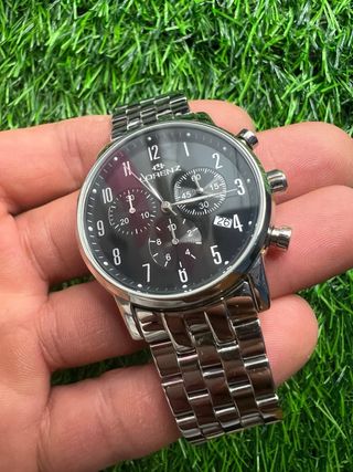 Reloj Lorenz Cronógrafo Negro y Plateado