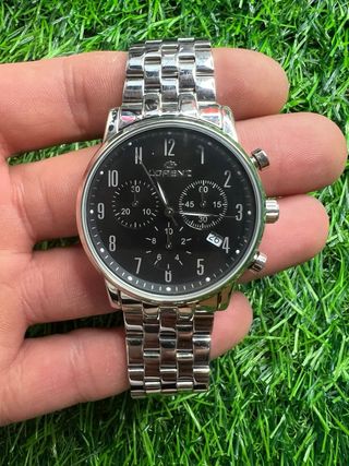 Reloj Lorenz Cronógrafo Negro y Plateado
