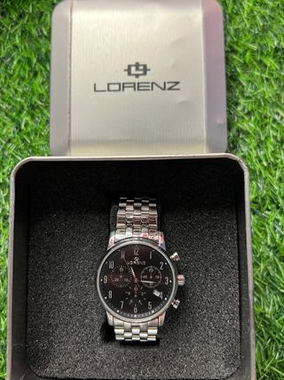 Reloj Lorenz Cronógrafo Negro y Plateado