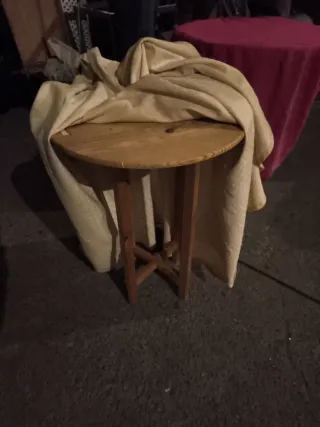 Mesa camilla redonda tela beige