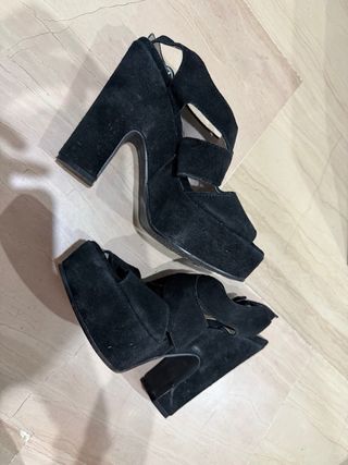Sandalias Un Paso Más Tacón Negro Talla 38