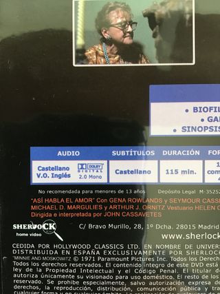 Así habla el amor (DVD) - John Cassavetes