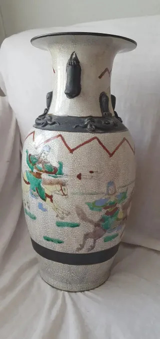 Gran jarrón chino antiguo porcelana