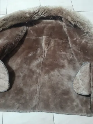 Cappotto shearling beige/marrone