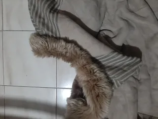 Cappotto shearling beige/marrone