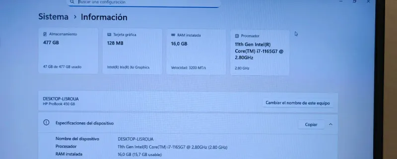 HP ProBook 450 G8 i7 1165G7 16GB RAM 512GB SSD afbeelding 2