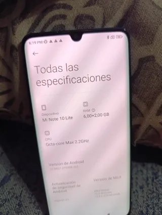 Xiaomi Note 10 Lite azul marino  Cómo nuevo