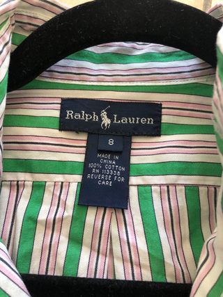 Camisa Ralph Lauren Rayas Niños