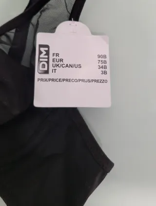 Sujetador DIM Generous 90B Negro