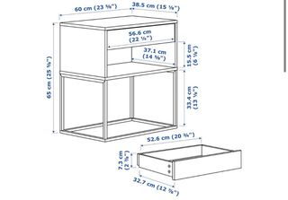 Mesita de noche IKEA VIKHAMMER blanca