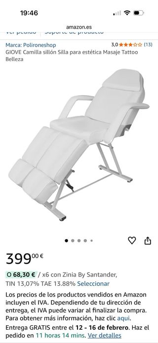 Camilla estética plegable