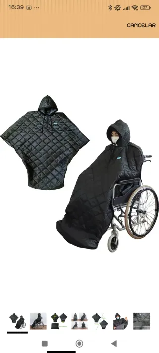 Abrigo para silla de ruedas acolchado
