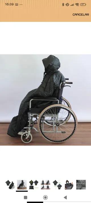 Abrigo para silla de ruedas acolchado