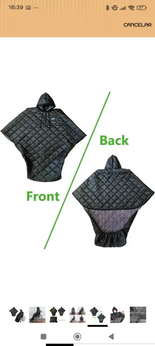 Abrigo para silla de ruedas acolchado