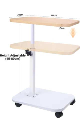 Mesa auxiliar regulable madera y metal