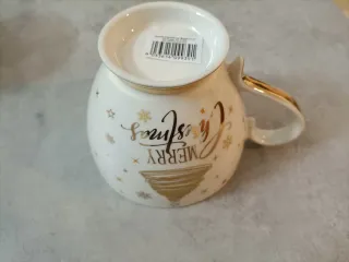 Tazze Natale Porcellana Oro Bianco