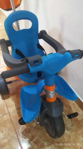 Bici Triciclo infantil feber con toldo y cesta