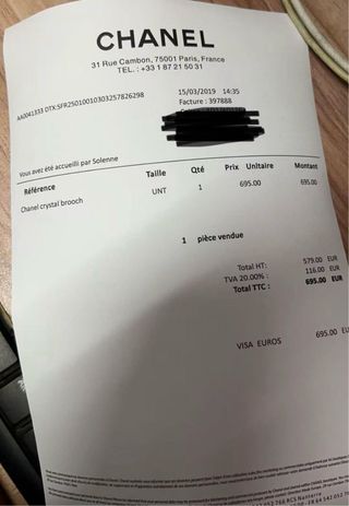 Broche Chanel Original con Ticket