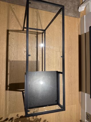 Consola Ikea Negra Cristal Metal 100x36x74