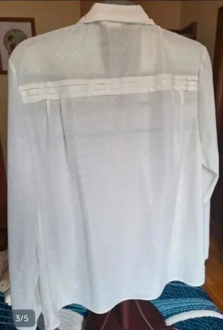 Blusa blanca manga larga talla 48