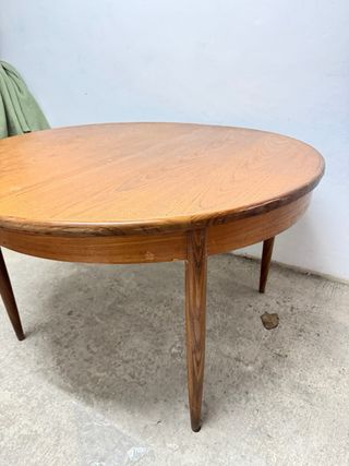 Mesa comedor redonda extensible madera