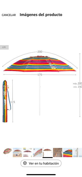 Sombrilla de Playa aktive Multicolor N212