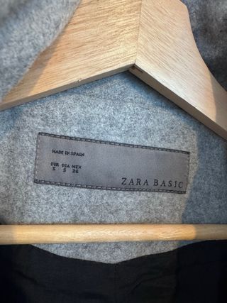 Abrigo largo de paño gris Zara S