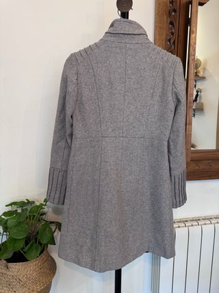 Abrigo largo de paño gris Zara S