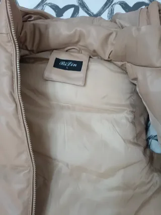 Chaleco largo acolchado beige Talla M/L