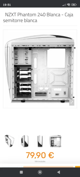 Caja PC NZXT  Phantom 240 Blanca