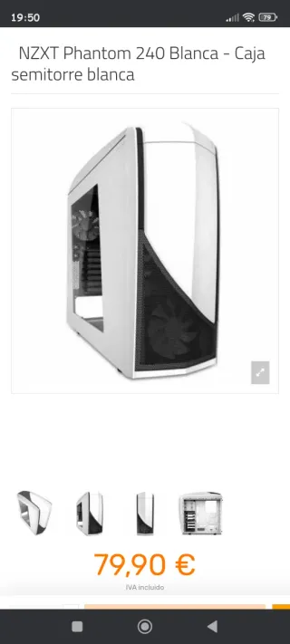 Caja PC NZXT  Phantom 240 Blanca